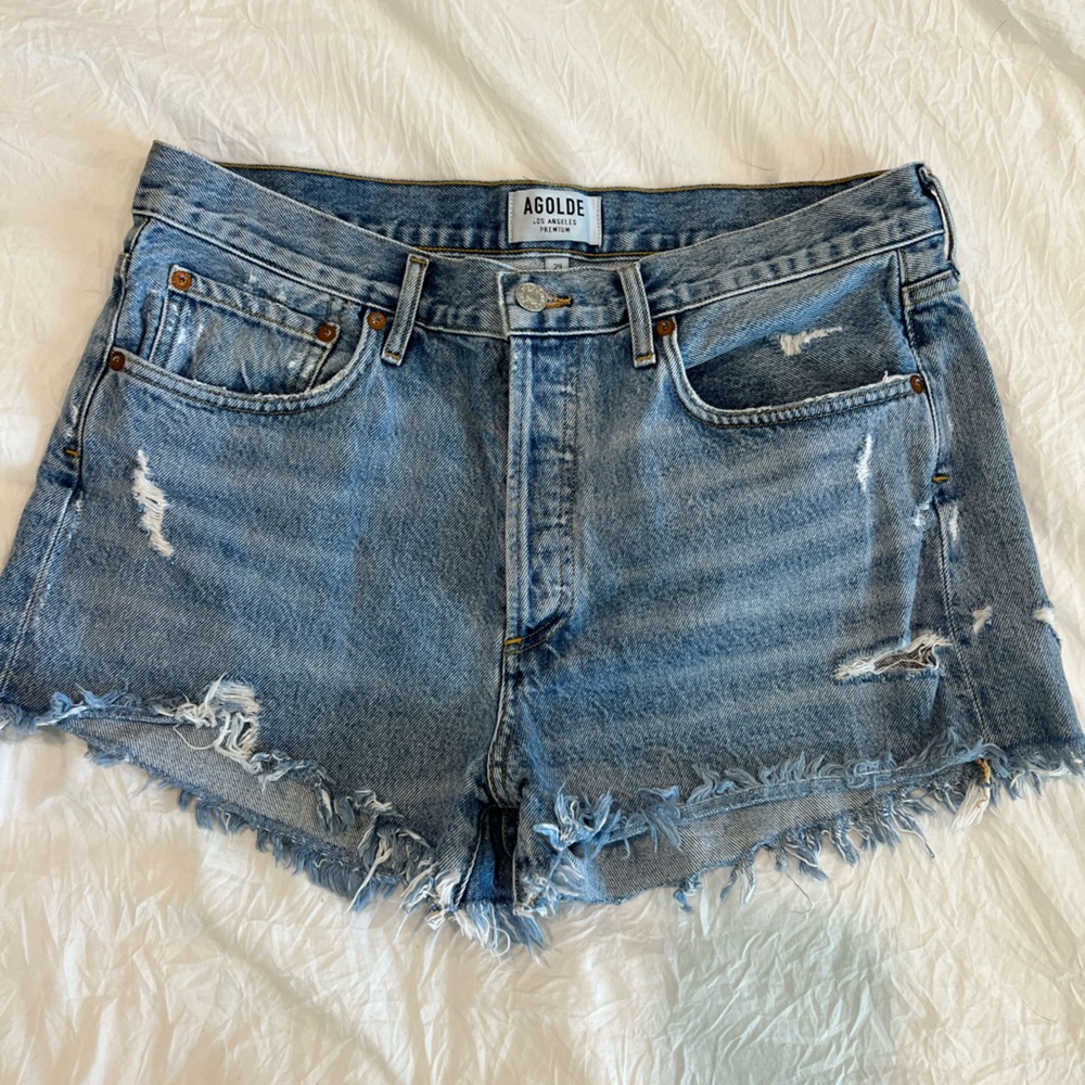 Agolde Parker Distressed Denim Shorts